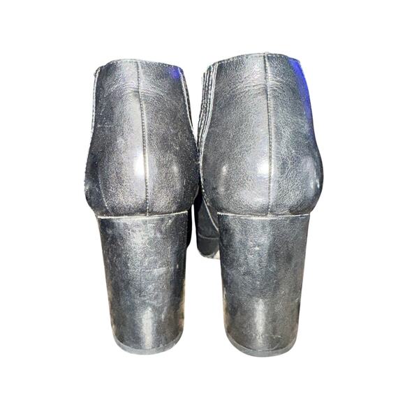 Eileen Fisher Bird Leather Platform Bootie Women's Size 9 Black Elastic Panels - Picture 4 of 8